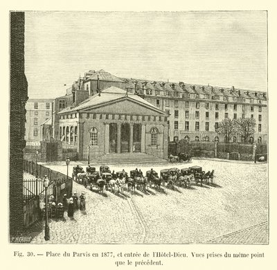 Place du Parvis酒店建于1877年，入口处有Hotel Dieu酒店，景点与先例相同 作者 法语学校