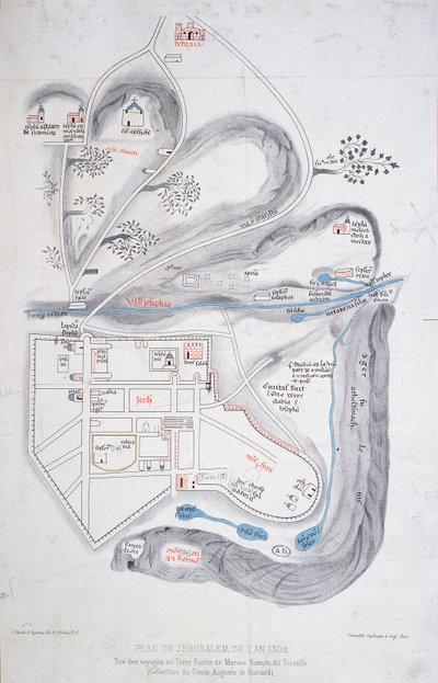 在1308年耶路撒冷的计划，从远征圣地由马里诺Sanuto神托切罗（c.1260-1338）的图文版 作者 法语学校