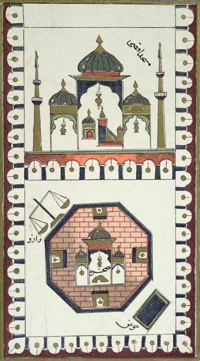 在18世纪的阿拉伯手稿之后，阿克萨清真寺和Qubbat Al-Sakhra（圆顶清真寺）的计划 作者 法语学校
