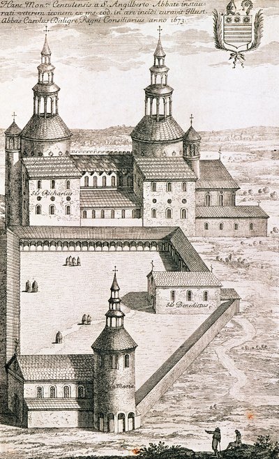 1673年圣日基尔本笃会修道院的计划 作者 法语学校