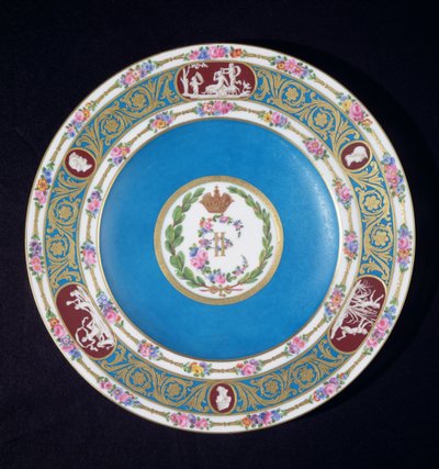 来自俄罗斯皇后凯瑟琳二世（1729-96）服务的板块，Sevres，c.1779（瓷器） 作者 French School
