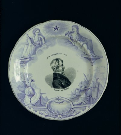 板块与亚历山大Brongniart（1770-1847）（陶瓷）的肖像 作者 法语学校