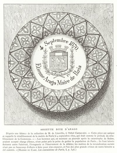 1870年法国 - 普鲁士战争期间巴黎市长艾蒂安·阿拉戈的名字 作者 法语学校