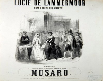 歌剧Lucie de Lammermoor的戏剧，作者：Gaetano Donizetti（1797-1848）由Bertauts印刷 作者 法语学校