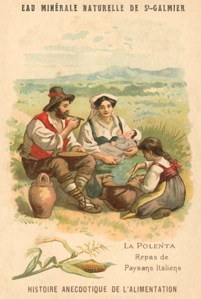 Polenta, meal of Italian peasants (chromolitho) 作者 法语学校