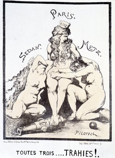 Political cartoon “All three... betrayed!.” 作者 法语学校