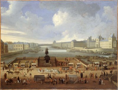 新桥和卢浮宫，c.1669（布面油画） 作者 法语学校