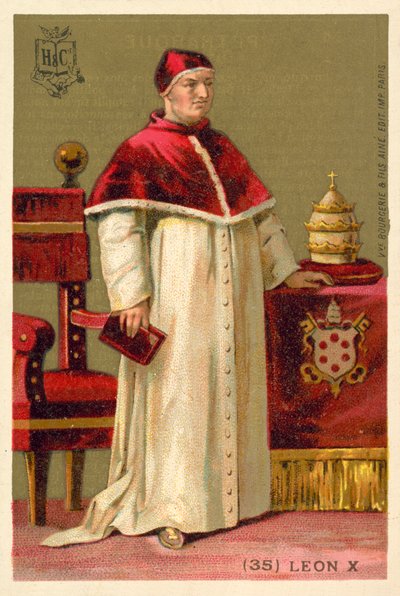 Pope Leo X (chromolitho) 作者 法语学校