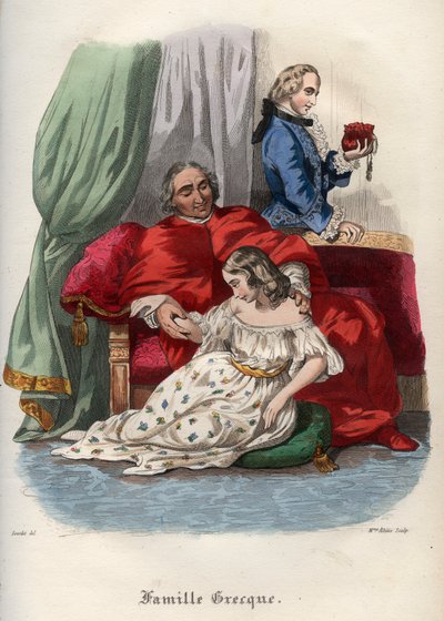 教皇庇护六世（Pie，Pio）（1717-1799）引诱一名年轻女子 作者 法语学校