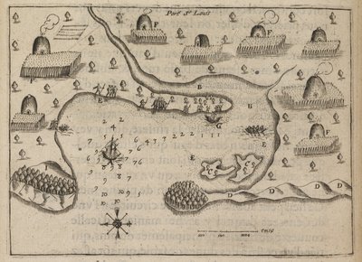 圣路易斯港，塞缪尔-德-尚普兰的 "Les Voyages du Sieur de Champlain... 作者 法语学校
