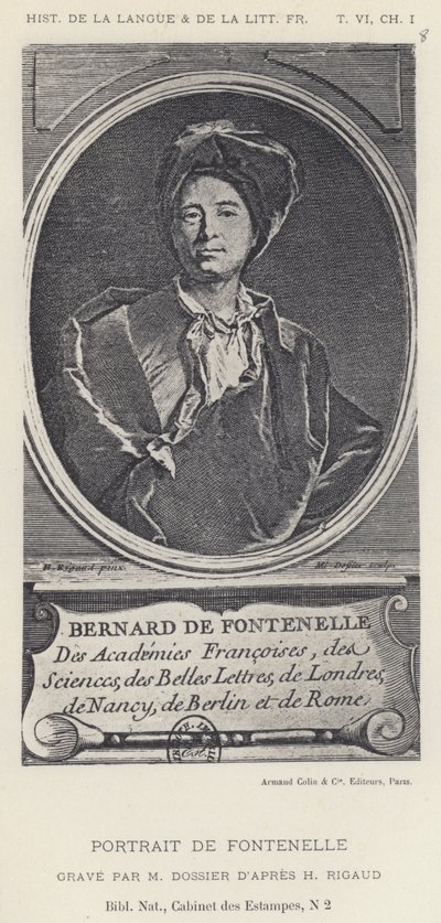 Portrait De Fontenelle (litho) 作者 法语学校