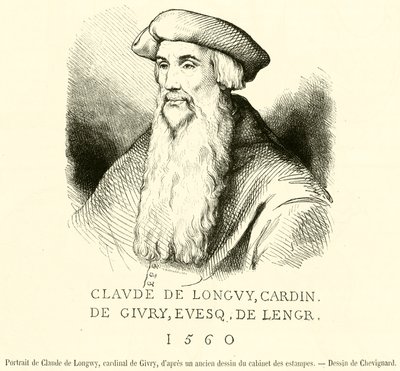 Claude de Longwy 的肖像，红衣主教 de Givry（雕刻） 作者 法语学校