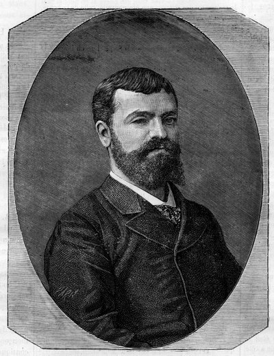 亨利-保罗（Henri Paul）-内诺（1853-1934）的肖像，法国建筑师，在巴黎建造了新索邦大学。在 "世界画报 "上的雕刻。 作者 法语学校