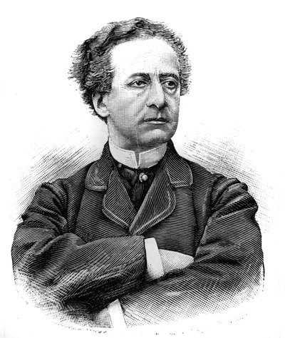 Jean Baptiste Prospere Bressant（1815-1886）（让-巴蒂斯特-普罗斯佩尔）的肖像，法国喜剧演员。1886年1月30日《世界画报》上的雕刻。 作者 法语学校