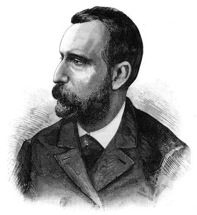 Jaime Ferran y Clua博士（1852-1919）的肖像，西班牙细菌学家，霍乱疫苗的发现者。在 "世界画报 "上的雕刻。 作者 法语学校
