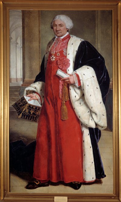 克劳德·安布罗斯·雷尼耶 (1746-1814) 的肖像，议会律师和第三国代表，1802 年至 1813 年任司法部长 匿名绘画。 18世纪。 南希，musee historique lorrain - Claude Ambroise R 的全长肖像 作者 法语学校
