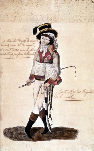 弗朗索瓦-阿塔纳斯（Francois-Athanase）-德-沙雷特-德拉康特里（1763-1796）的全身画像，旺代的保皇党领袖--南特多布瑞博物馆 作者 法语学校