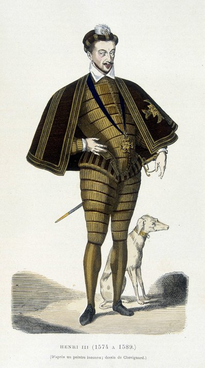 亨利三世 (1551 - 1589) 脚下的肖像 - 奥古斯丁·查拉梅尔 (Augustin Challamel) 的“法国和法国几个世纪 作者 French School
