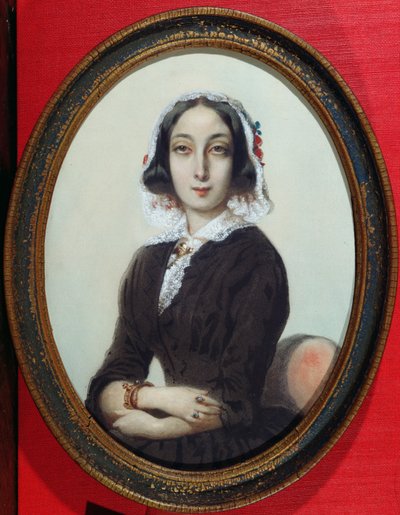 乔治沙的肖像缩影（1804-76）c.1840 作者 法语学校