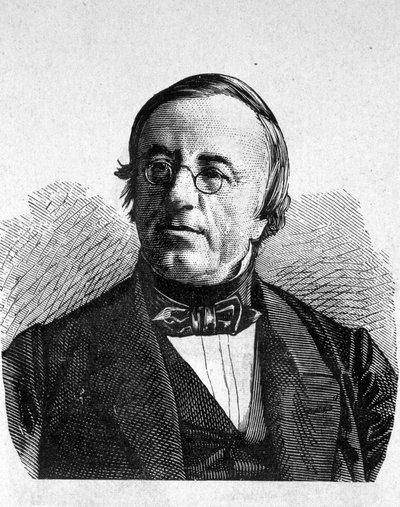 瑞士物理学家A. de la Rive (1801 - 1873)的肖像--载于《科学专辑；杰出的科学家；伟大的发现》1896。 作者 法语学校