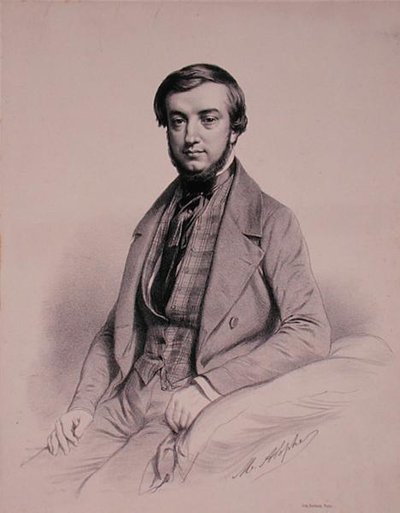 阿道夫-克莱尔-勒卡彭蒂埃的肖像，由玛丽-亚历山大-阿洛夫（1812-83）雕刻（石印）。 作者 法语学校