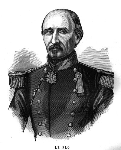 阿道夫-勒弗洛（1804-1887）的画像，法国军队的将军和政治家。雕刻在 "1789-1880年法国军队插图 "中。 作者 法语学校