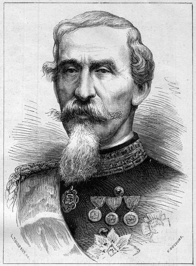 阿方索-费雷罗-德拉马尔莫拉（Lamarmora）（1804 - 1878）将军和意大利政治家的画像。雕刻于1878年1月19日的《世界画报》第1085期。 作者 法语学校