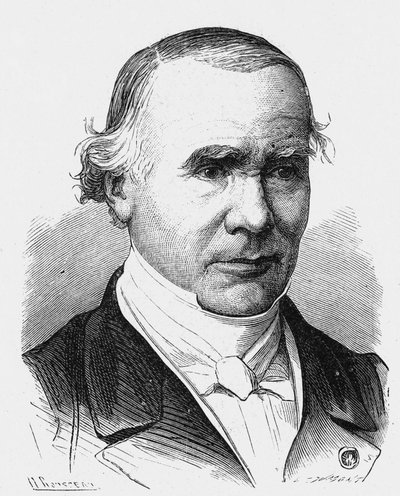 阿尔弗雷德-路易斯-马里斯-维尔波（1795 - 1867）的肖像，法国外科医生（一条绷带上有他的名字）--载于《科学专辑；杰出的科学家；伟大的发现》1896年。 作者 法语学校