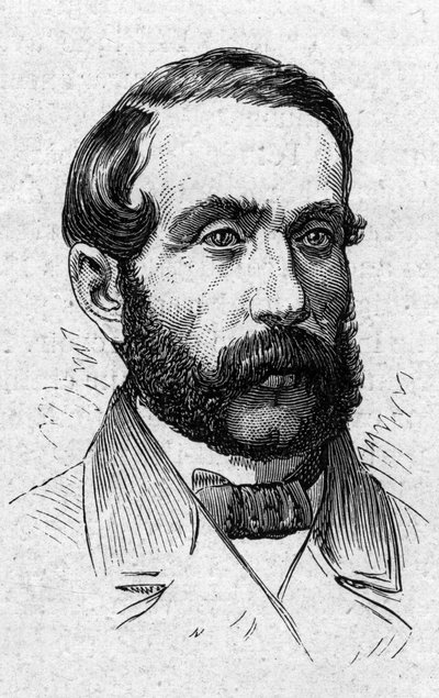 阿尔弗雷德-梅泽尔（1826-1915）的肖像，法国文学史家、政治家、散文家和学者。1874年3月14日《世界画报》第883期的版画。 作者 法语学校