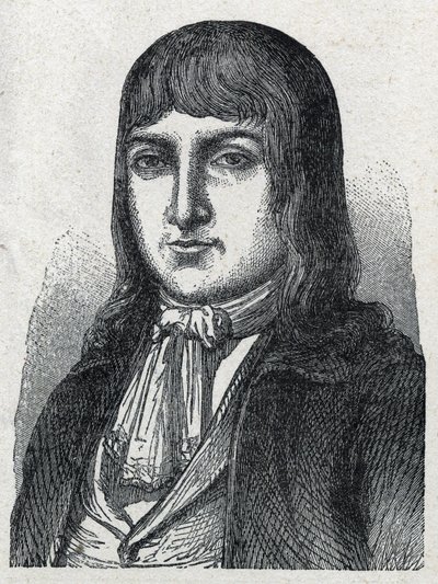 法国革命的厨师chouan（1762-1795）博伊沙迪（Bois hardy或Bois-Hardy）的骑士，业余爱好者杰罗姆-勒布拉斯-德-弗热的肖像，1889年的雕刻。私人收藏。 作者 法语学校