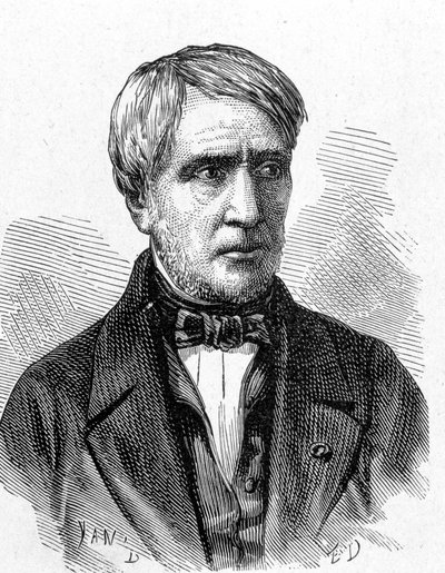 Portrait of Antoine Cesar Becquerel (1788 - 1878), French physicist - in “” Album de la Science; illustrious scholars; Grandes discoveries””” 1896. 作者 法语学校
