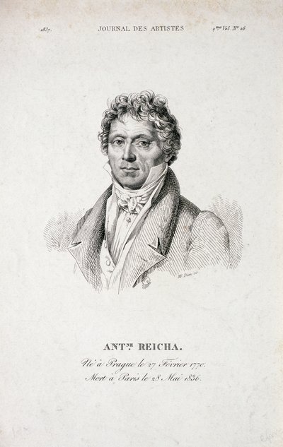 来自艺术家杂志的Antoine Reicha（1770-1836）的肖像 作者 法语学校