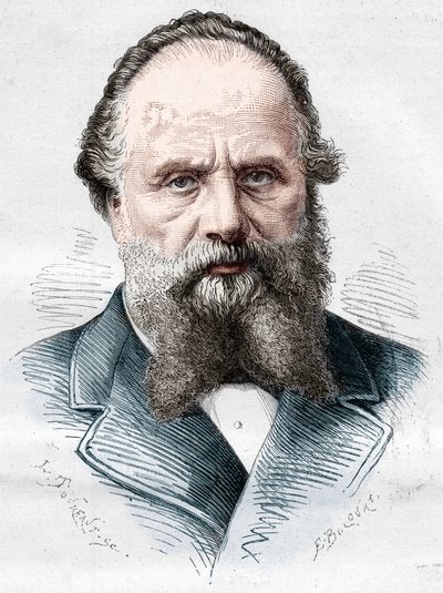 Aristide Boucicaut（1810-1877）的肖像，法国商人，Bon Marche百货公司的主管。雕刻于1878年1月5日的《世界画报》第1082期。 作者 法语学校
