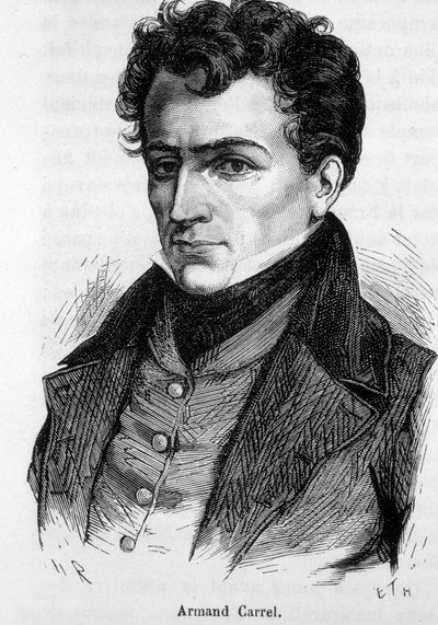 法国记者和政治作家Armand Carrel（1800-1836）的肖像。 作者 法语学校