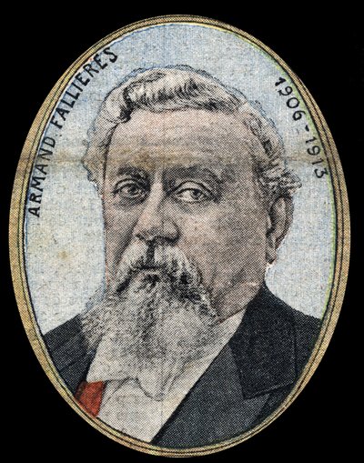 阿尔芒-法利埃（Armand Fallieres）（1841-1931）的肖像，共和国总统。 作者 法语学校