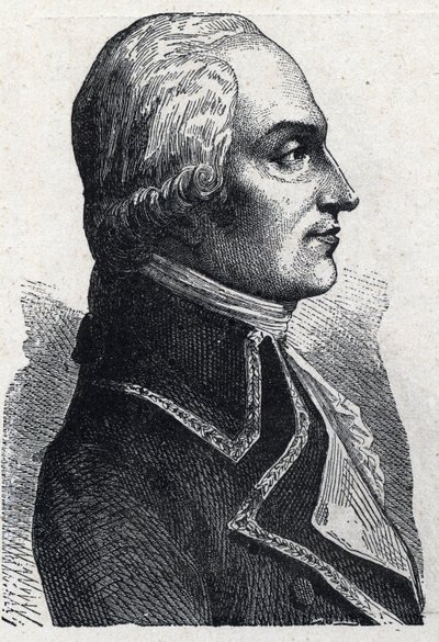 Armand Louis de Gontaut Biron法国军人的肖像（1747-1793）1889年的版画。私人收藏。 作者 法语学校