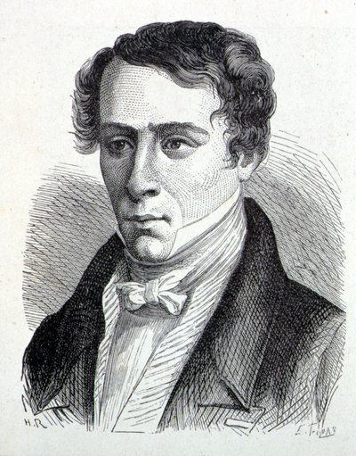 Portrait of Augustin Fresnel (1788- 1827), French physicist - in “” Album of Science; illustrious scientists; Great discoveries””” 1896. 作者 法语学校