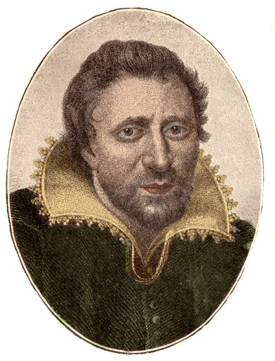 Ben Jonson（1572-1637）的肖像，英国作家和剧作家 作者 法语学校
