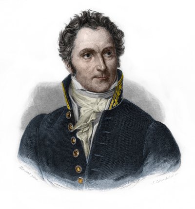 卡西米尔-佩里耶（1777-1832）的肖像，法国政治家。载于路易-德-科梅宁-蒂蒙的《LIBRE DES PERÉNERS》。1842.私人收藏。 作者 法语学校