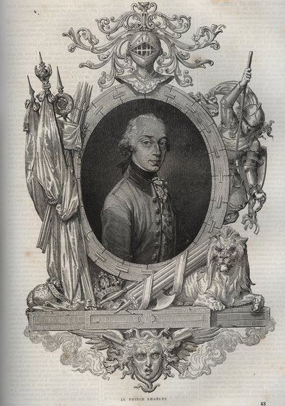 Charles-Louis of Austria-Teschen(查理-路易-特森)(1771-1847)(Erzherzog Karl von Osterreich)奥地利大公，特森公爵的肖像--查理大公，特森公爵--来自Maurice La Charest的《新国家百科全书》。 作者 法语学校