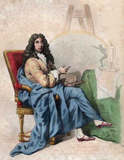 Charles Lebrun（Le Brun）（1619-1690）的肖像，法国画家和艺术理论家。 作者 法语学校