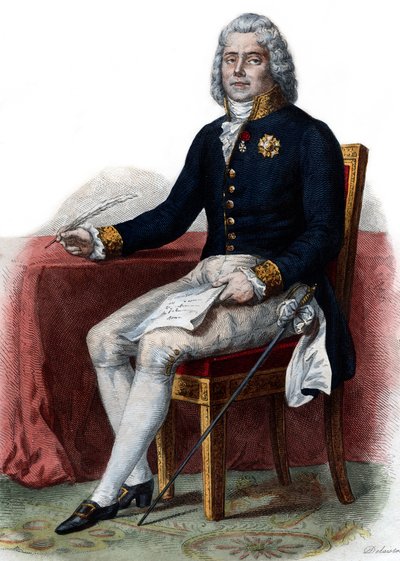 Charles Maurice de Talleyrand Perigord（1754-1838）的肖像，法国外交官Prince de Benevent。 作者 法语学校