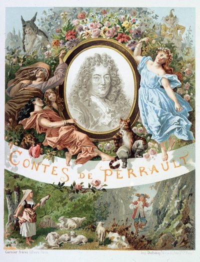 Charles Perrault 的肖像 - “Tales de Perrault”的卷首画 作者 法语学校