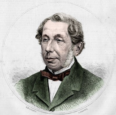 夏尔-德-雷穆萨（1797-1875）的肖像，外交部长。1871年8月12日《世界画报》第748期的版画。 作者 法语学校