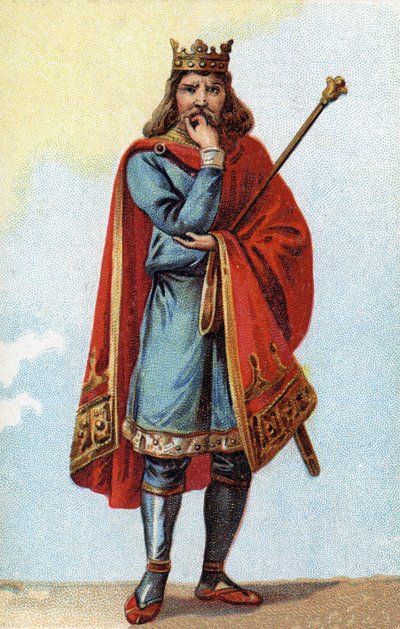 670年至673年的法兰克人国王希尔德里克二世的画像。 作者 法语学校