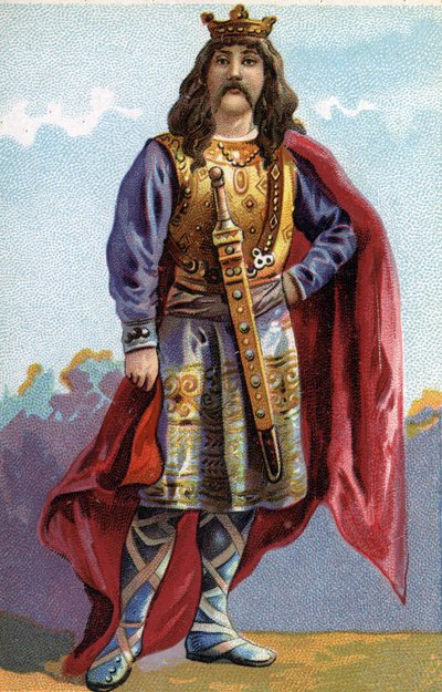 奇尔佩里克一世的肖像，561年至584年的法兰克人国王。 作者 法语学校