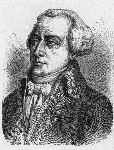 克劳德-路易斯-佩蒂埃（1749 - 1806）的肖像，战争专员。1889年的雕版画。私人收藏。 作者 法语学校