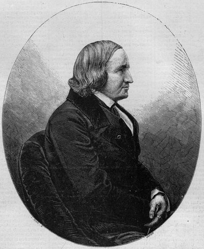 阿尔弗雷德-德-维尼伯爵（1797-1863）的画像，法国作家和诗人。1857年12月19日《世界画报》第36期上的版画。 作者 法语学校