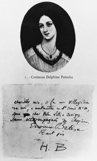 伯爵夫人Delphine Potocka的画像，由Hector Berlioz致Frederic Chopin的信 作者 法语学校