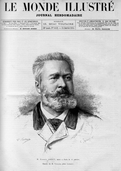 Portrait of Edmond About (1828-1885), French writer and journalist, member of the French academy, In “The Illustrous World” 1885. 作者 法语学校